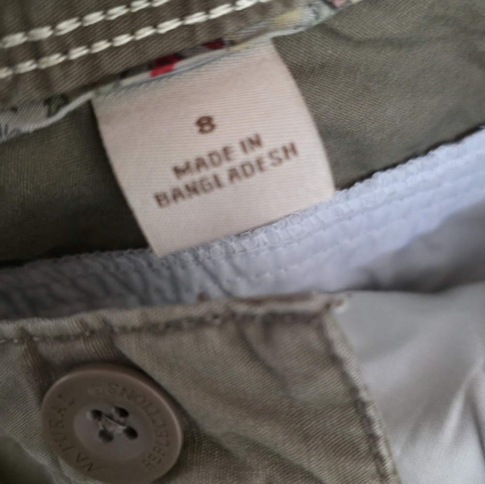 Natural Reflections Brown Khaki Cotton Cargo Shorts Womens Size 8 - Picture 6 of 11